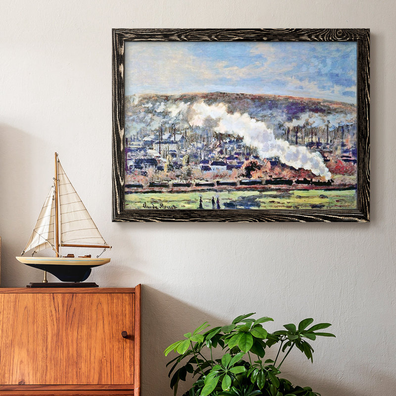 Le train, 1872 - reproduction d'art sur toile tendue, H 26 po x l 38 po x P 1,5 po, Noir