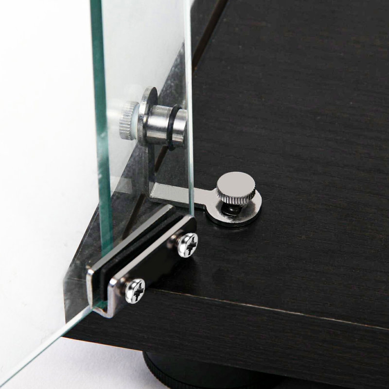 Led - Vitrine améliorée en verre trempé noir, avec fonction de détection et serrure, pour espace de vie principal, hauteur de 64,93 po, télécommande noire, bureau à miroir, bureau de chambre à coucher, 3 4