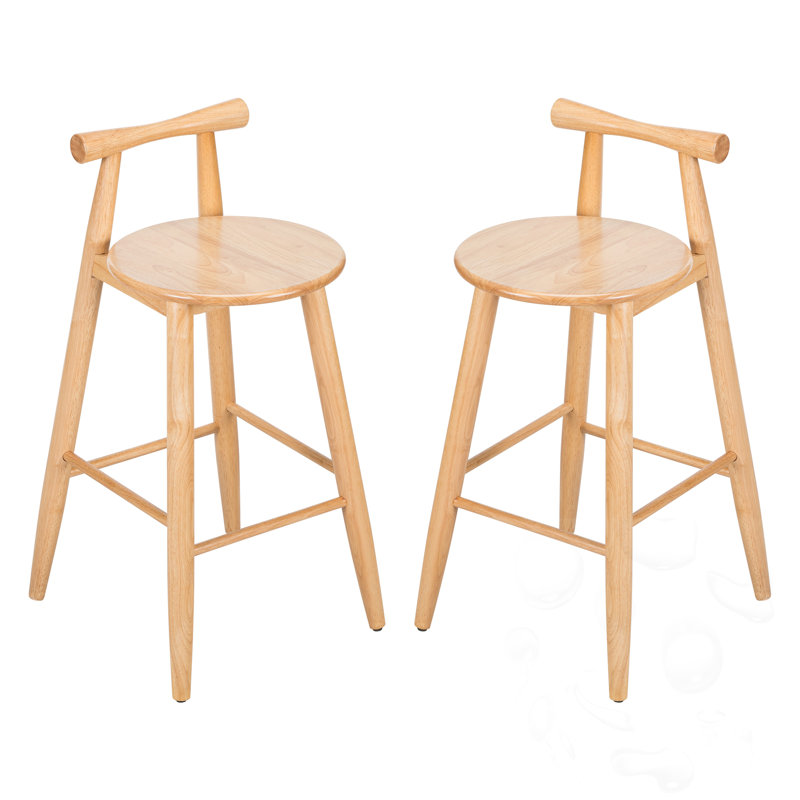 Tabouret de bar en bois d'hévéa (ensemble de 2)