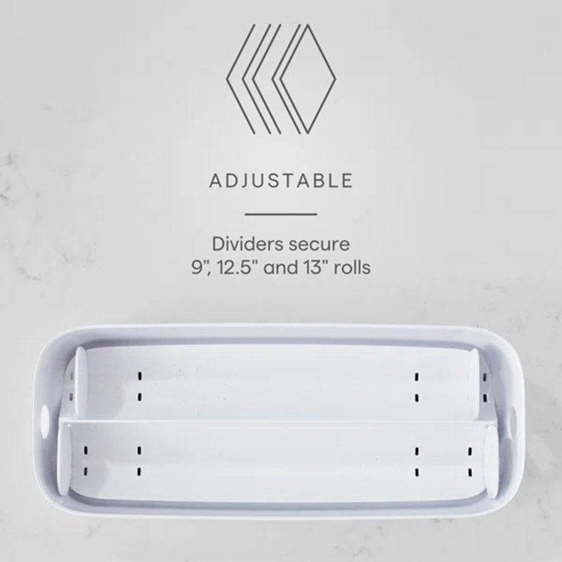 YouCopia® StoraRoll™ Wrap Dispenser, 2-in-1, Organizer for Foil and Wax Paper, Speckled White