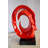 Creative Red MultiFace Statue on Base Signed by Leonardo Bruno 14" x 12" x 19"H