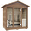 Sauna d'extérieur en cèdre rouge et en pruche pour 3-4 personnes avec infrarouge lointain, radiateur TOULE 6Kw et contrôleur à pavé tactile