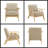 Retro Modern Fabric Accent Chair - Solid Wood Upholstered Seat & Back-1900450564-1900450560