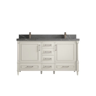 Meuble-lavabo double 60 po avec comptoir Aberdeen