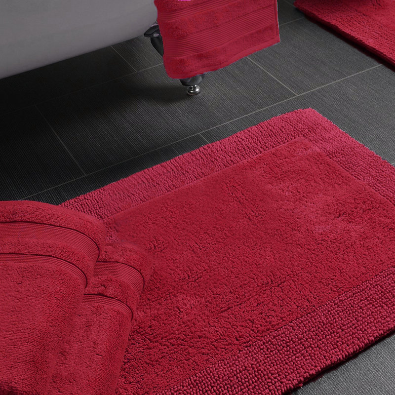 Ruthann Cotton Reversible Bath Mat, Cranberry