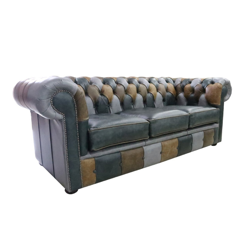 3 Seater Sofa, Cracked Wax Patchwork