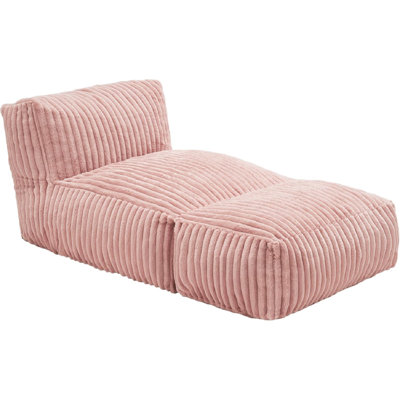 Fauteuil à billes Big Fauteuil à billes avec fauteuil en mousse à mémoire de forme rempli pour le salon, la chambre à coucher ou le balcon (rayé rose)