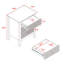 Table de chevet blanche avec 3 tiroirs, table de chevet en bois de 19 po de hauteur, table de chevet moderne de 24 po de hauteur-435210404