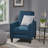 Navy Blue Fabric Push Back Chair For Elegant Home Décor-1211885166