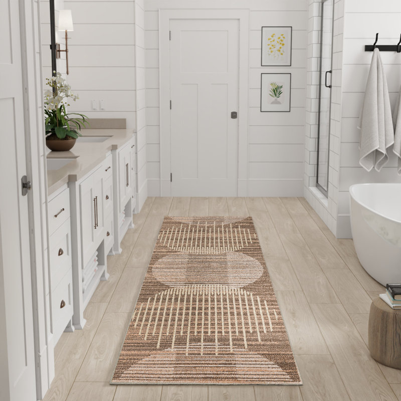 Tapis d'intérieur Mid-Century George Oliver Jeffs, Tapis de couloir 2 pi x 6 pi