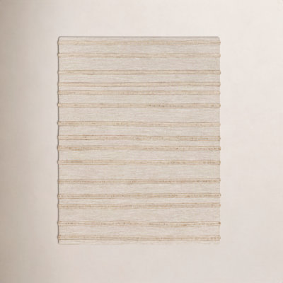 Lila Light Gray Hand-Woven Striped Jute Rug