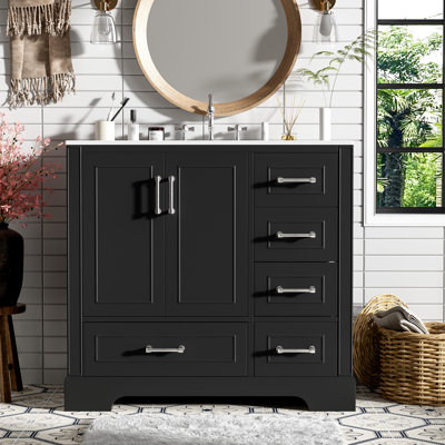 Meuble-lavabo simple 36 po avec lavabo en céramique