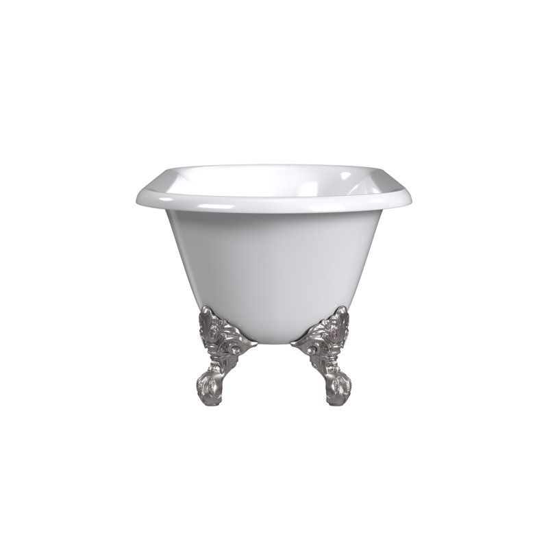 68'' L Soaking Bathtub, Polished Nickel, White Interior with White Exterior