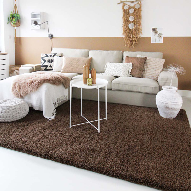 Aloysia Solid Colour Shag Area Rug, Rectangle 200 x 290cm