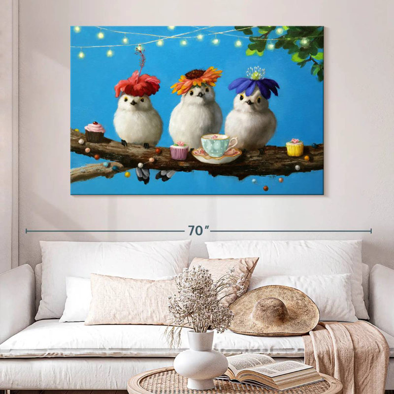 Garden Party Birds, H 34 po x l 51 po