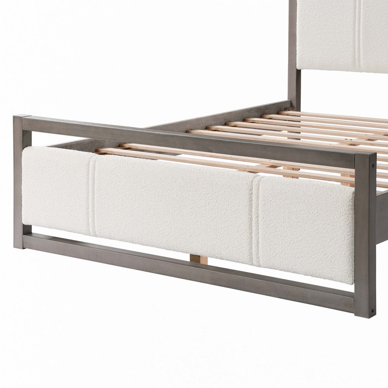 Lit plateforme en tissu Boucle, Grand