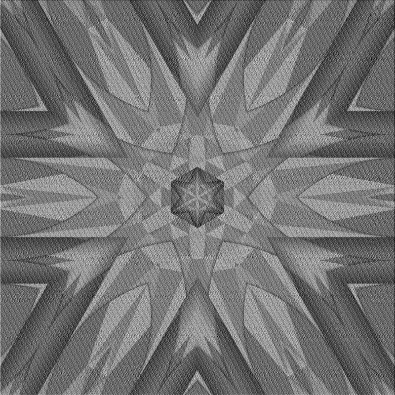 Tapis noir en laine et polyester tissé à la machine, Carré 6 pi