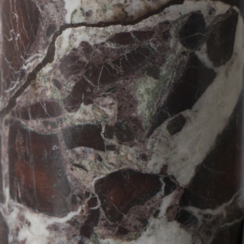 Medici Table Lamp, White, Merlot Marble, Silk