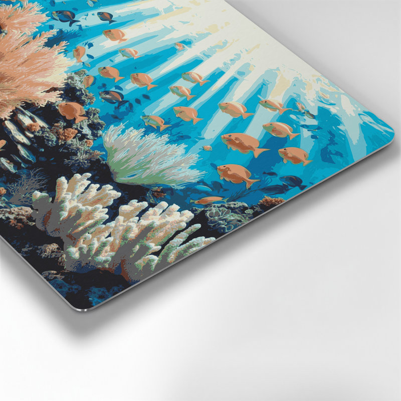 Hawaiian Coral Reefs, art mural gris en métal