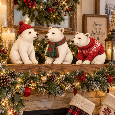 Décorations de Noël Ours Polaires pour Jardin - PVC - Paquet de 3