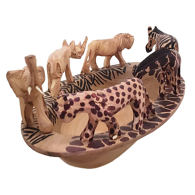 Bol safari ovale en bois brun Viar