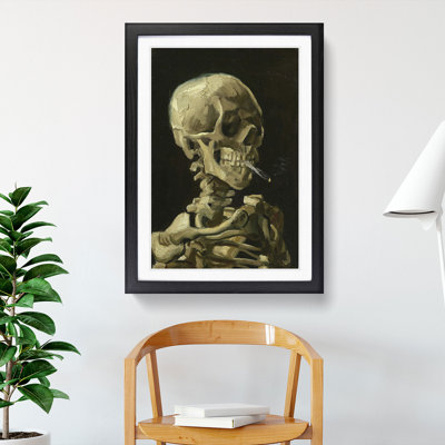 Cigarette with Skull by Vincent Van Gogh - Picture Frame Painting on MDF