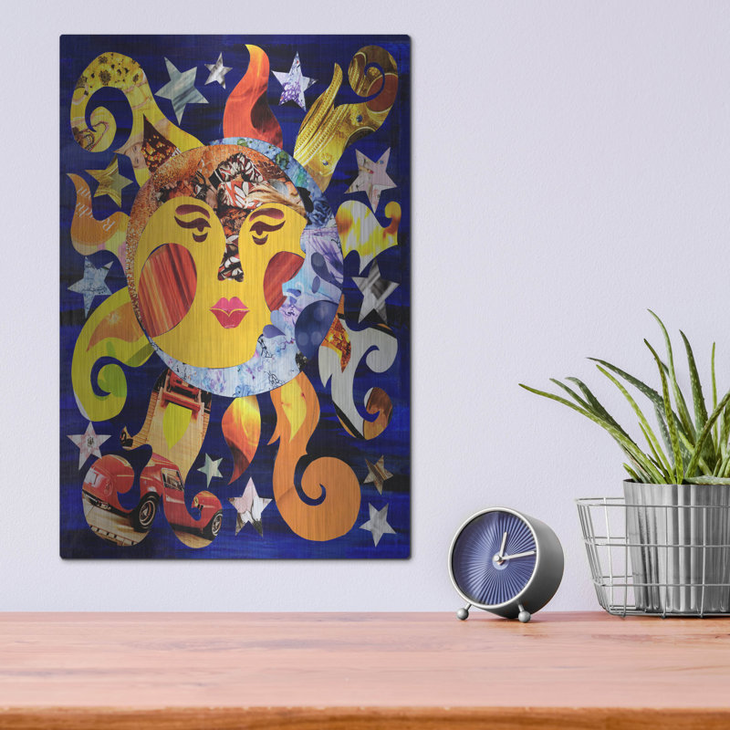 Bungalow Bungalow «Celestial» par Artpoptart, art mural en métal, H 16 po x l 12 po