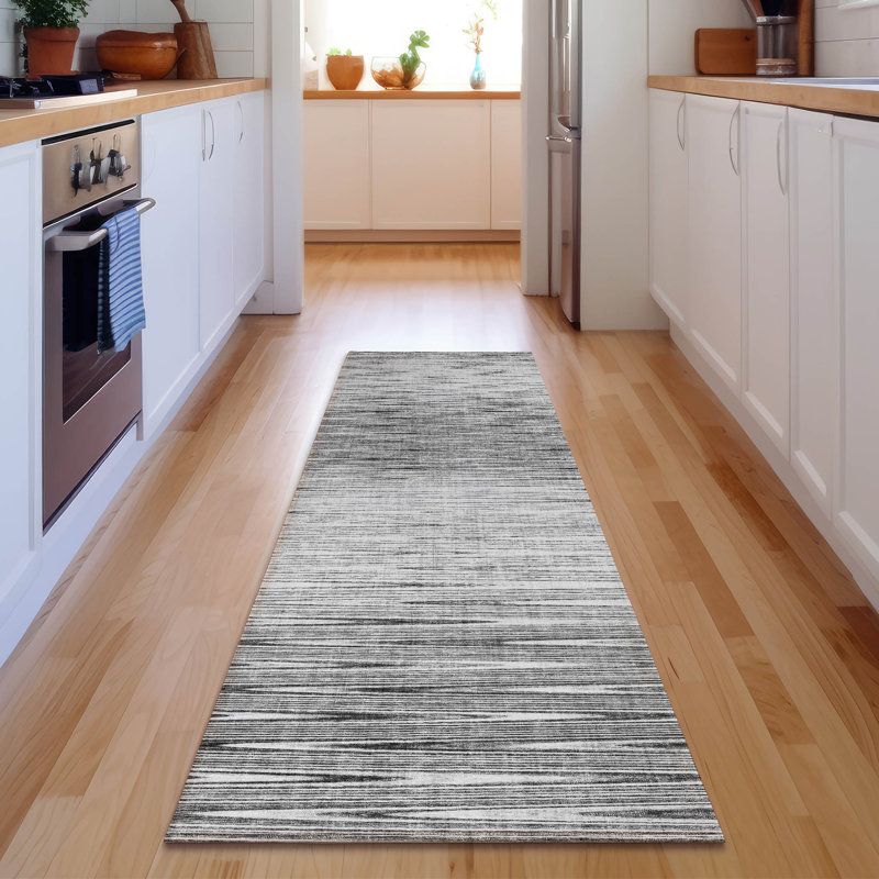 Premium Machine Washable Prisco Gray Rug, Runner 2'3" x 7'6"