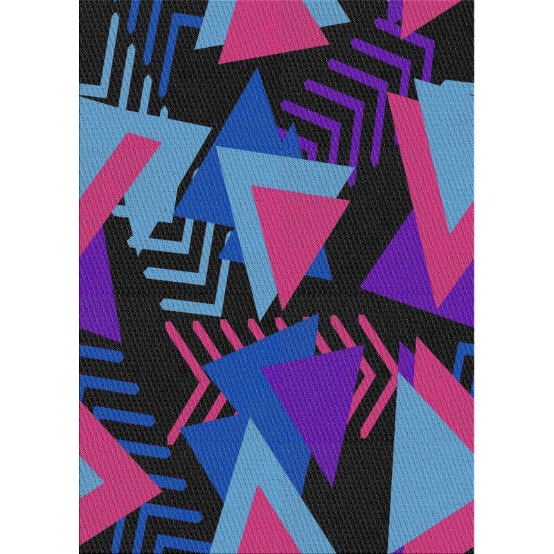 Tapis de zone noire en laine touffeté à la main Pauletta