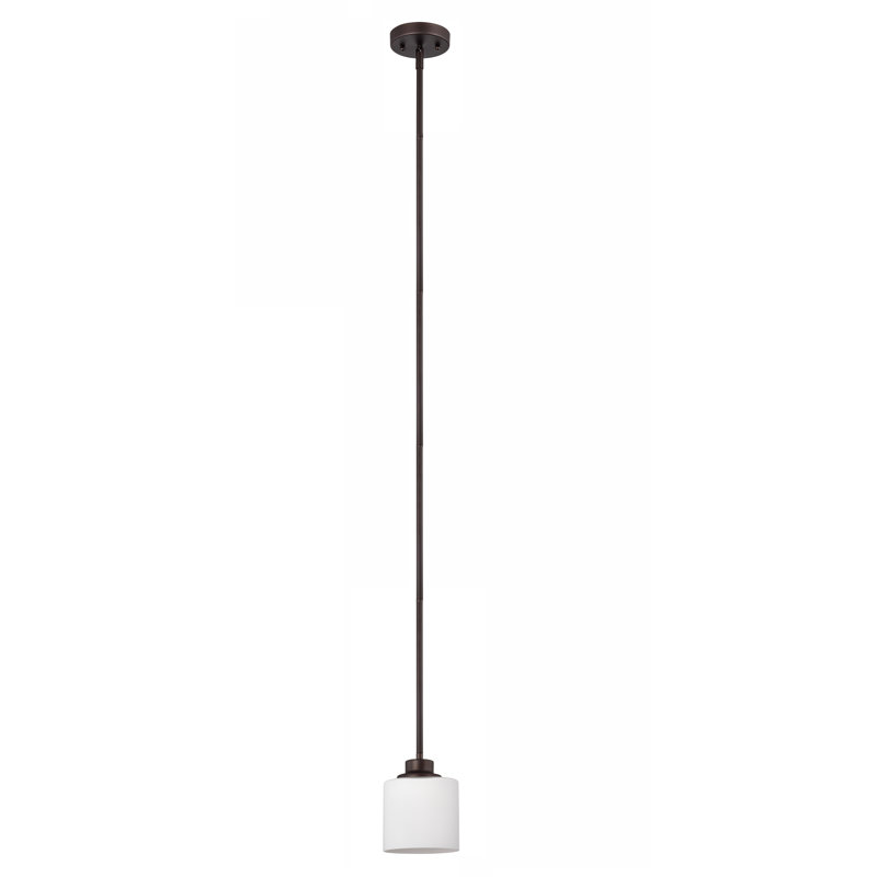 Luminaire suspendu cylindrique simple 1 lumière hellertown, Bronze huilé