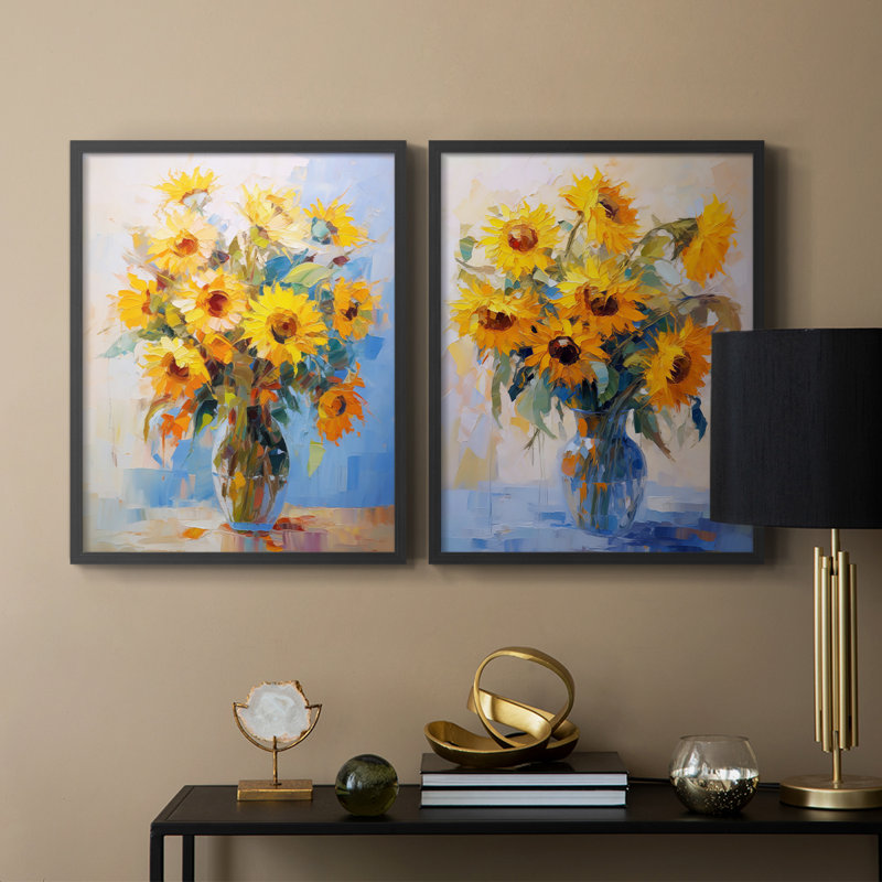 Série FLORAL CDLXVII - Reproduction encadrée de qualité supérieure - prête à être accrochée - aucun clou requis - aucun clou requis