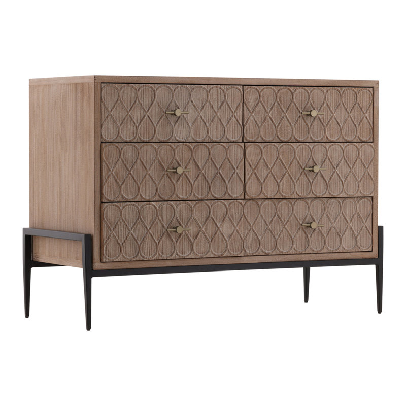 6 - Drawer Solid Wood Dresser, Brown