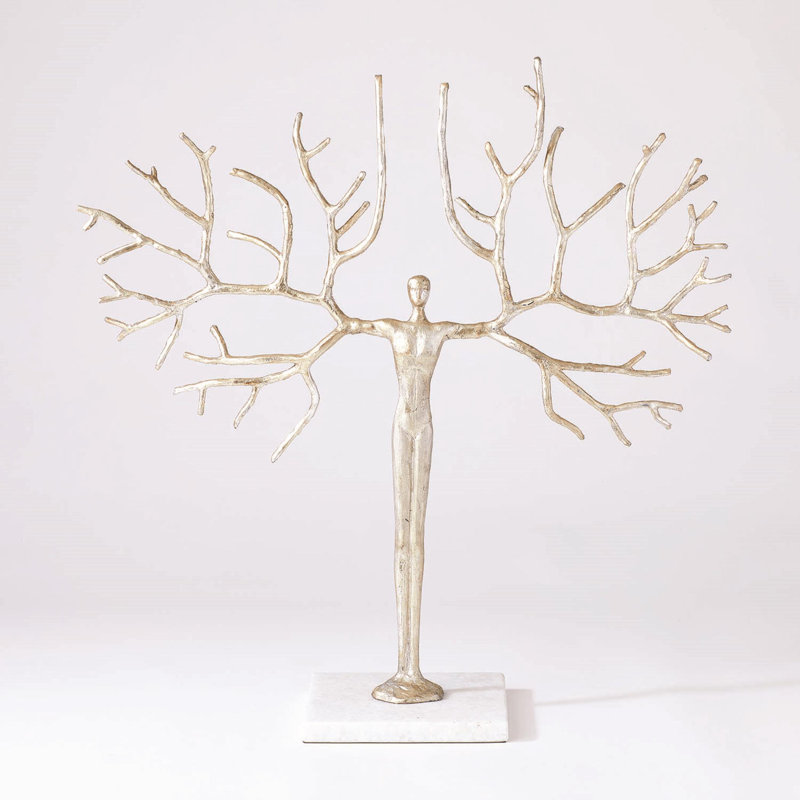 Tree Man, 27.5" H x 26.5" W x 8.25" D, Silver