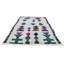 Tapis blanc cassé / vert / bleu One-of-a-Kind 4 pi 7 po x 7 pi 5 po années 1980