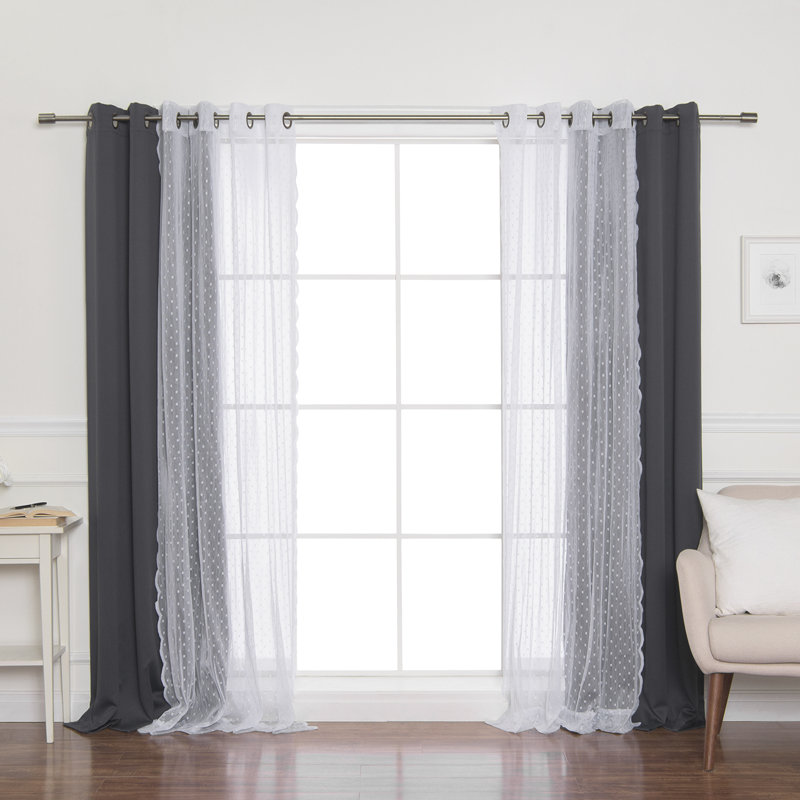 Paire de rideaux occultant et isolants avec œillets Adela, Beige, 52 po x 84 po