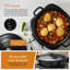 GF16012 Good Food in partnership with Tower 12-in-1 Multi-Cooker with 12 Cooking Pre-sets, Removable Cast Iron Pot, Cast Iron, 12 Hour Timer, 1500W, Black & Stainless Steel