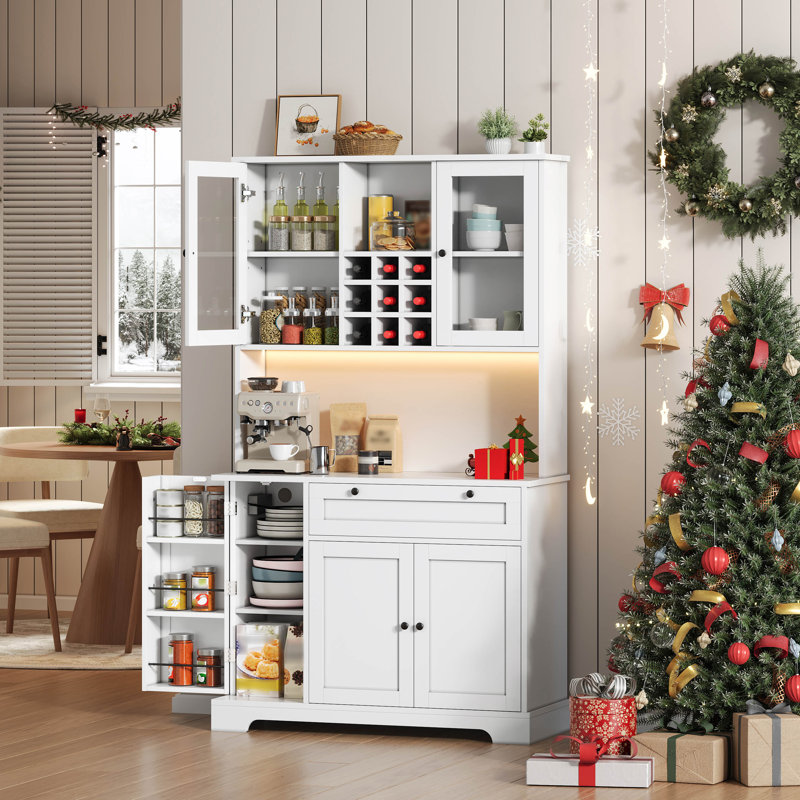 180cm Kitchen Pantry, White