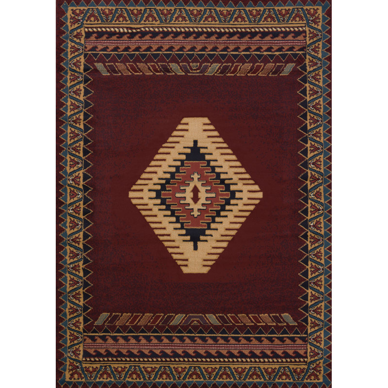 Tapis bordeaux Hyacinthe, Rectangle 5 pi 3 po x 7 pi 6 po