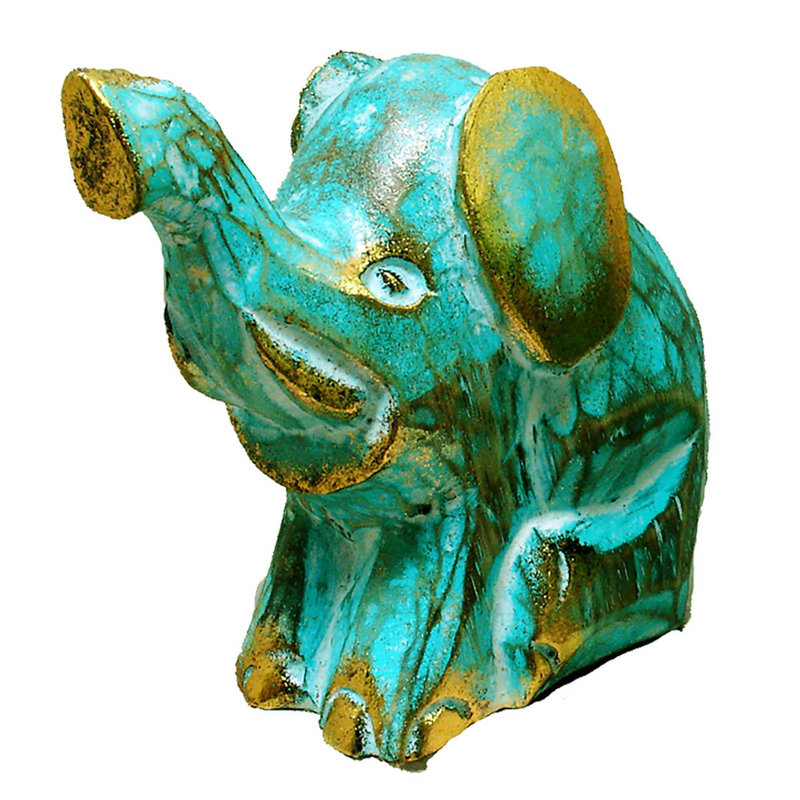 Caffey Animals Figurines & Sculptures, 4" H x 5" W x 4" D, Green