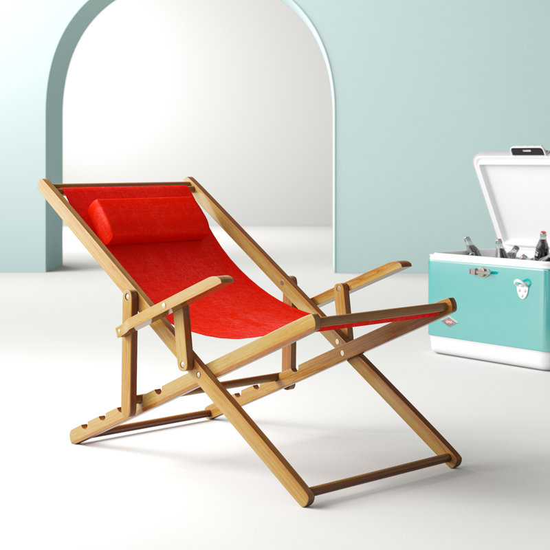 Chaise de plage inclinable Festus, Orange