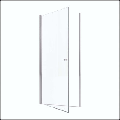 Porte de douche pivotante sans cadre avec verre trempé de 6 mm, fermeture magnétique et installation réversible