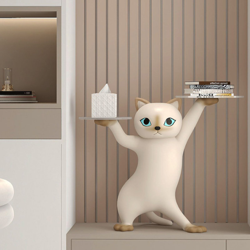 23''H Enchanting Cute Cat Side Table
