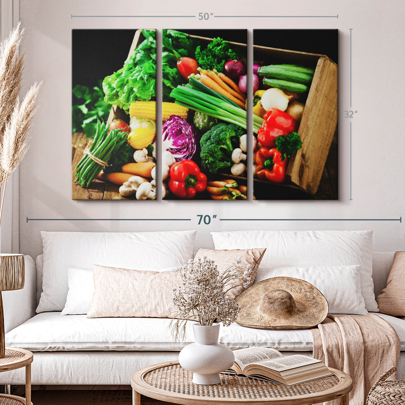 "Caisse de légumes" sur toile, H 50 po x l 32 po