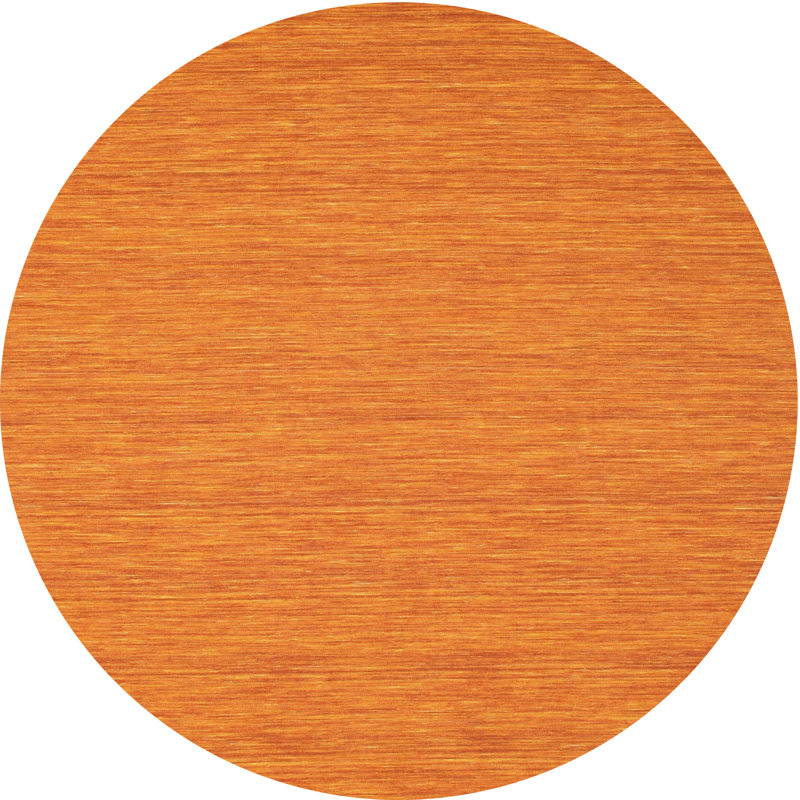 Tapis contemporain orange, Rond 6 pi x 6 pi
