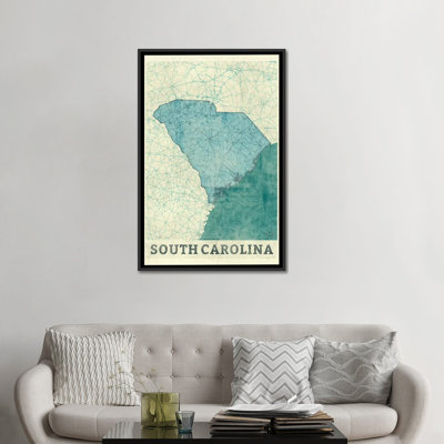 " South Carolina Map " Graphic Art
