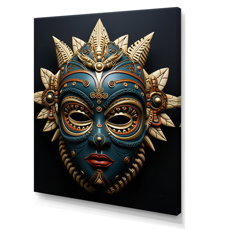 «Caruba African Tribes Luba Shankadi», reproduction sur toile, H 32 po x l 16 po x P 1 po, Toile tendue