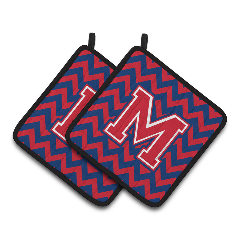 Caroline's Treasures Polyester Potholder, M, Yale Blue/Crimson