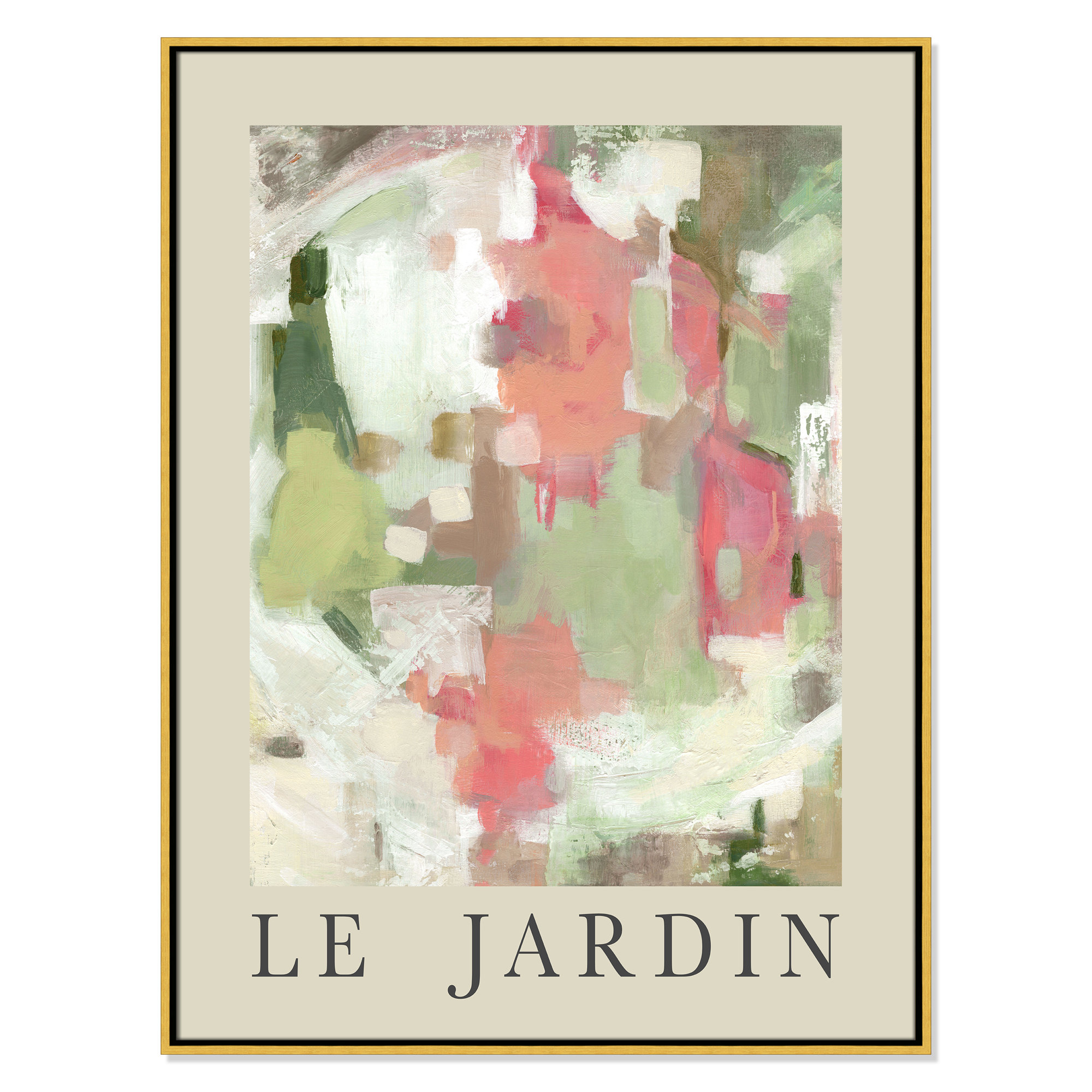Botanical Poster Collection " Le Jardin " by Carol Robinson, 41.5" H x 31.5" W x 2" D, No, Gold Floater Frame