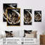 Vitrail doré noir et blanc II - reproduction sur toile-87394733-87394736