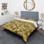Motif de luxe moderne et doré - Ensemble de housse de couette abstrait Glam - Microfibre de polyester-40702057